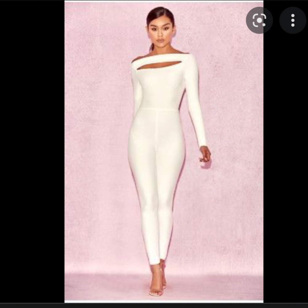 House of CB White Cutout Jumpsuit